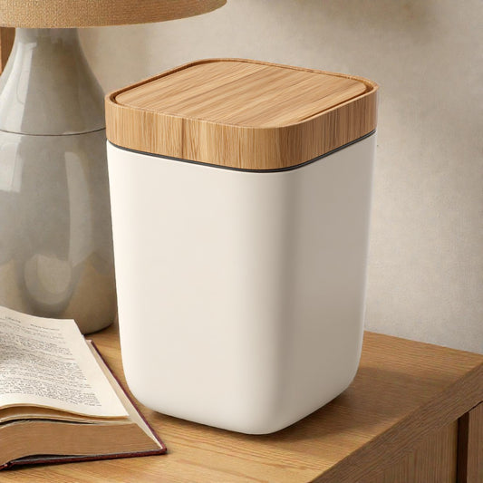 Nordic Pivot Desktop Bin - Natural Wood Grain Detail