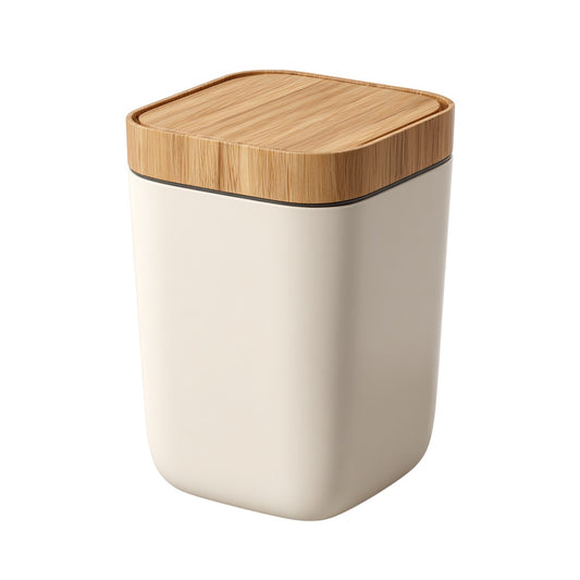 Nordic Pivot Desktop Bin - Natural Wood Grain Detail