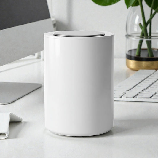 One-Touch Stealth Desktop Bin - Minimalist Hidden Design